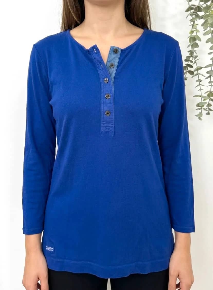 T-shirt manches longues henley Lauren Ralph Lauren violet taille M - FP2512198