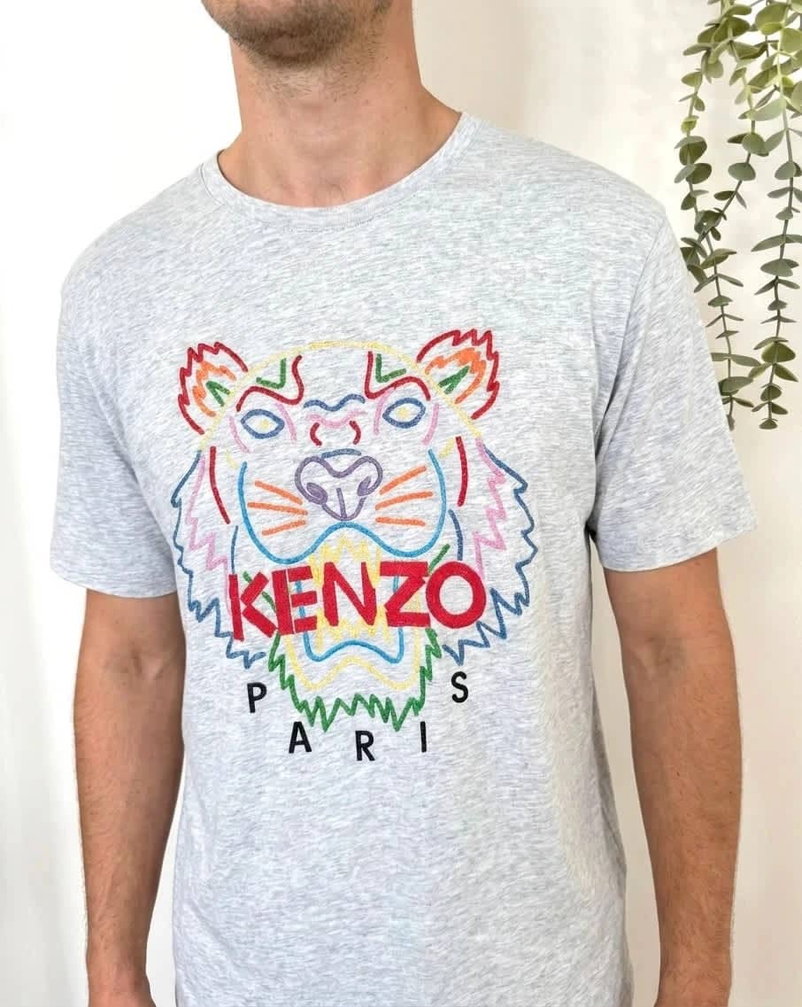 T-shirt Kenzo tigre imprimé multicolore gris chiné taille XL - FP2512192