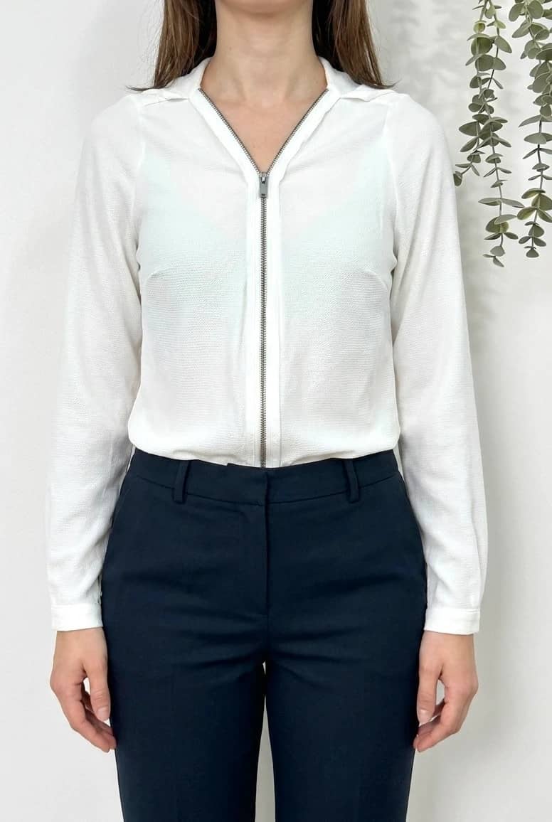 Chemise fluide IKKS blanc cassé zip taille 38 S/M - VP260395