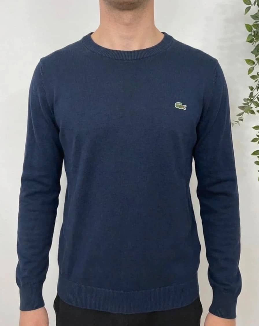 Pull col rond Lacoste Devanlay bleu marine taille 2