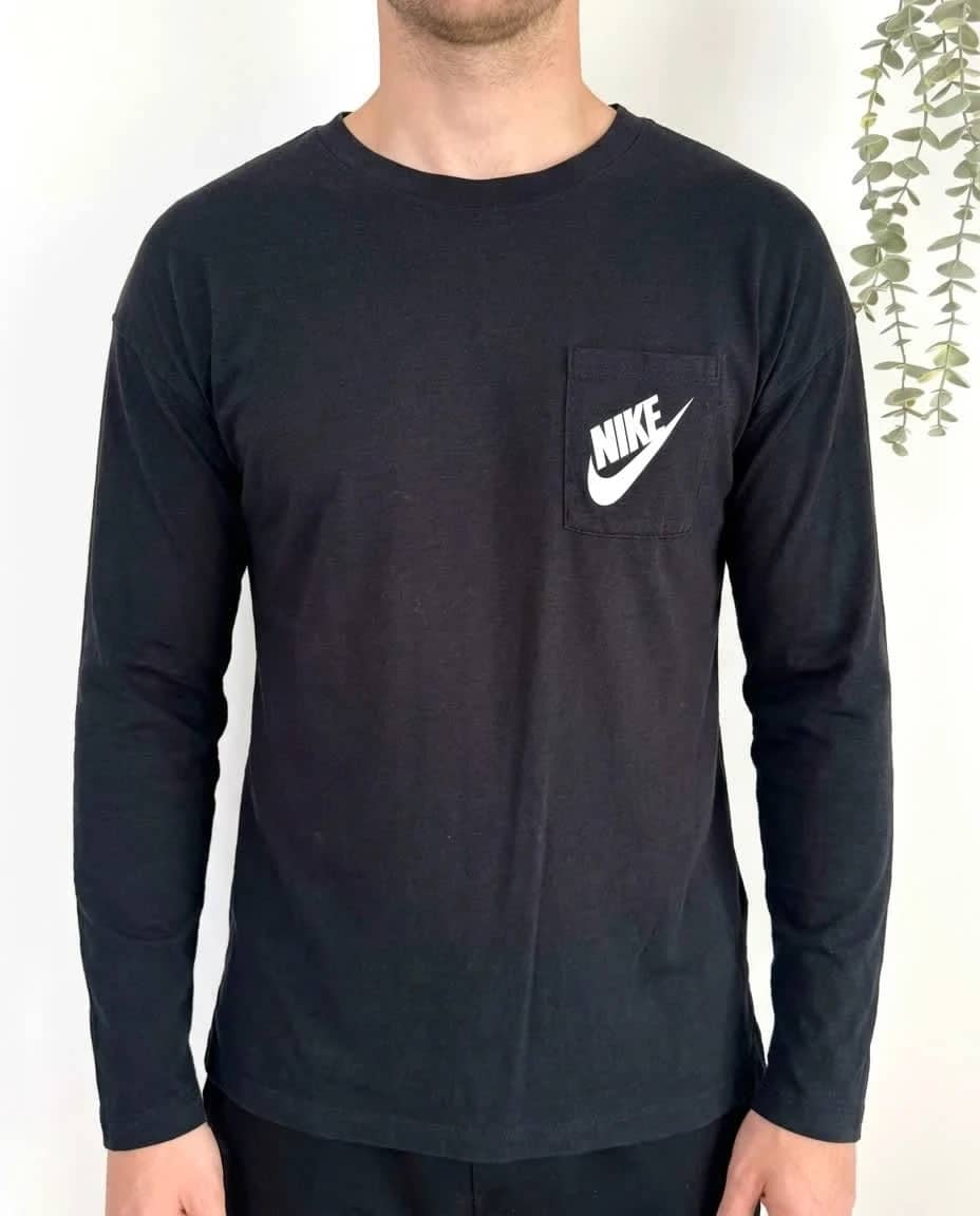 T-shirt manches longues Nike coton noir poche poitrine taille XS - FP2512130