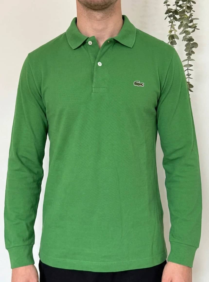 Polo manches longues Lacoste vert prairie taille 2/XS - FP260252