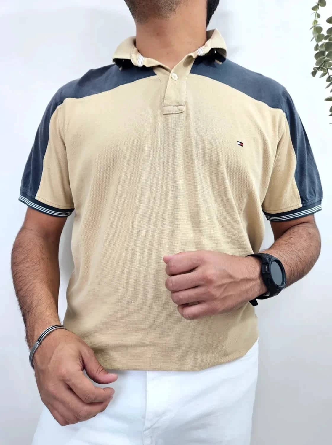 Polo coton Tommy Hilfiger beige taille L - FP251215