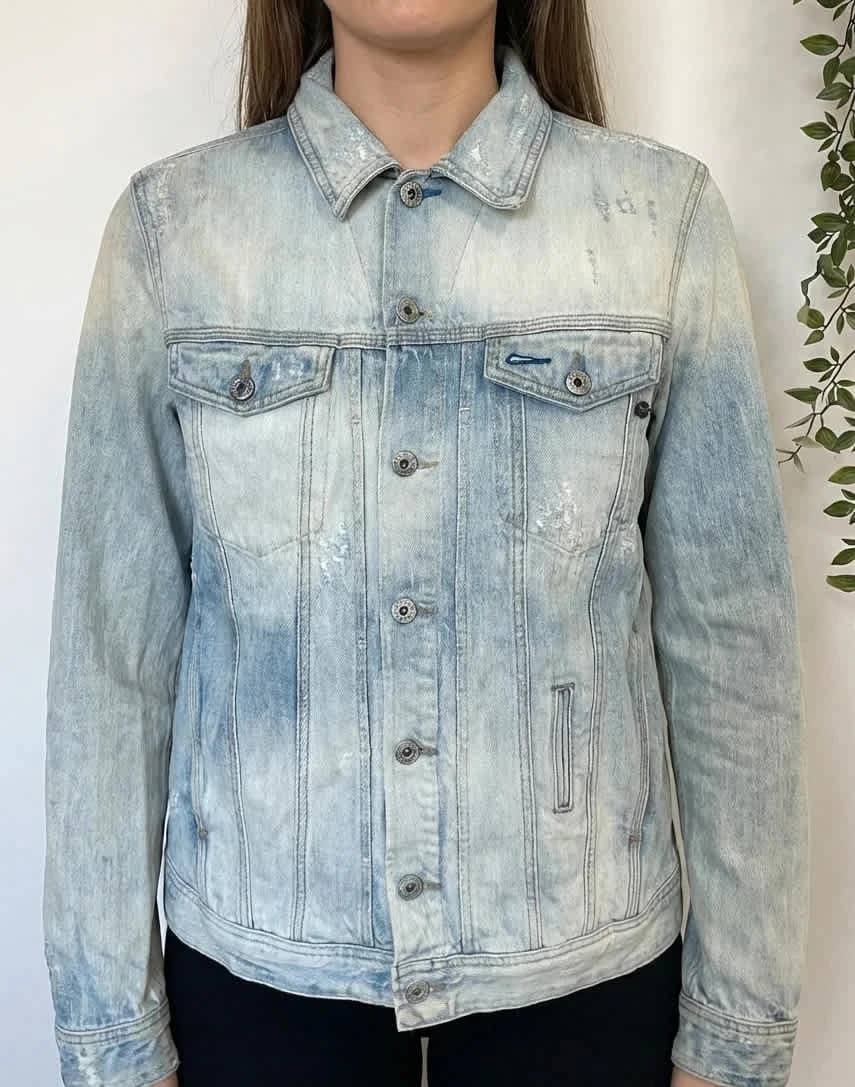 Veste en jean Diesel vintage délavée denim bleu clair taille L