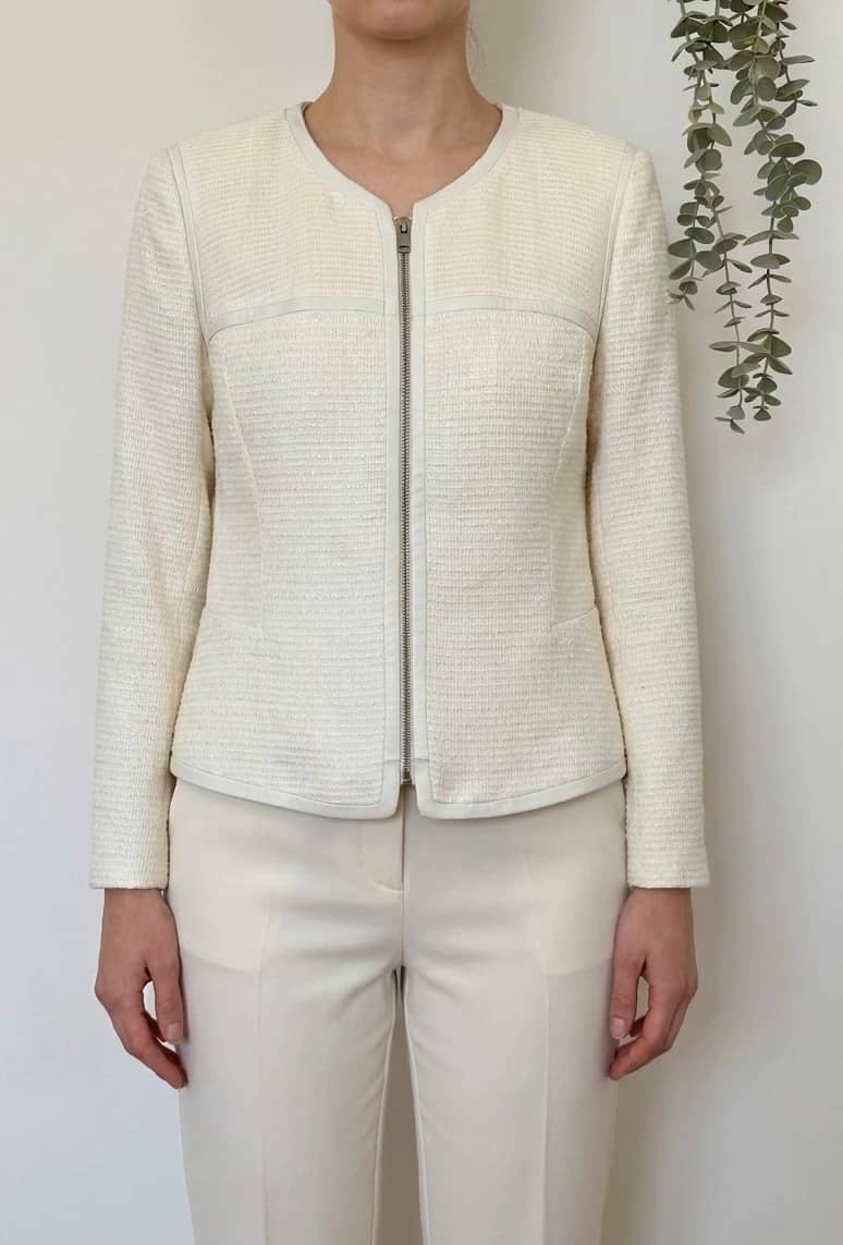 Veste texturée Zapa écru zip taille 44/M