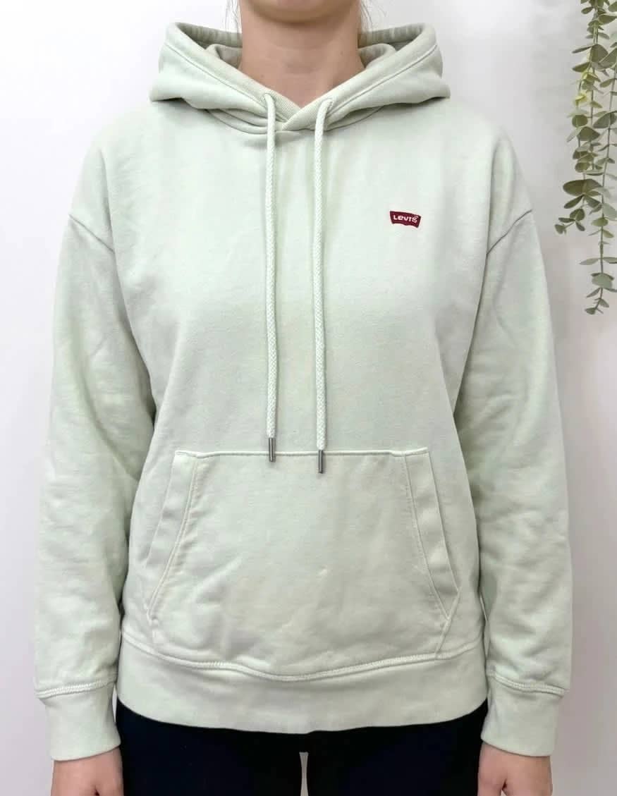 Sweat à capuche hoodie Levi’s coton vert pastel logo poitrine taille S - FP2512110