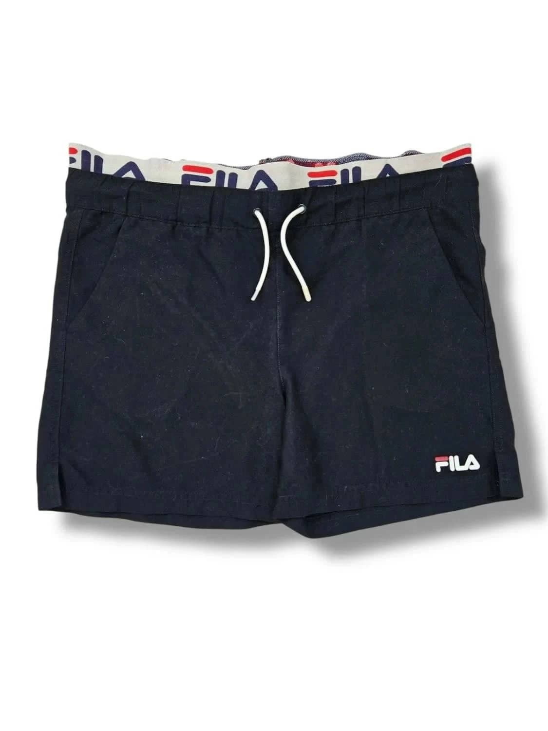 Short de bain noir Fila White Line élastique taille S