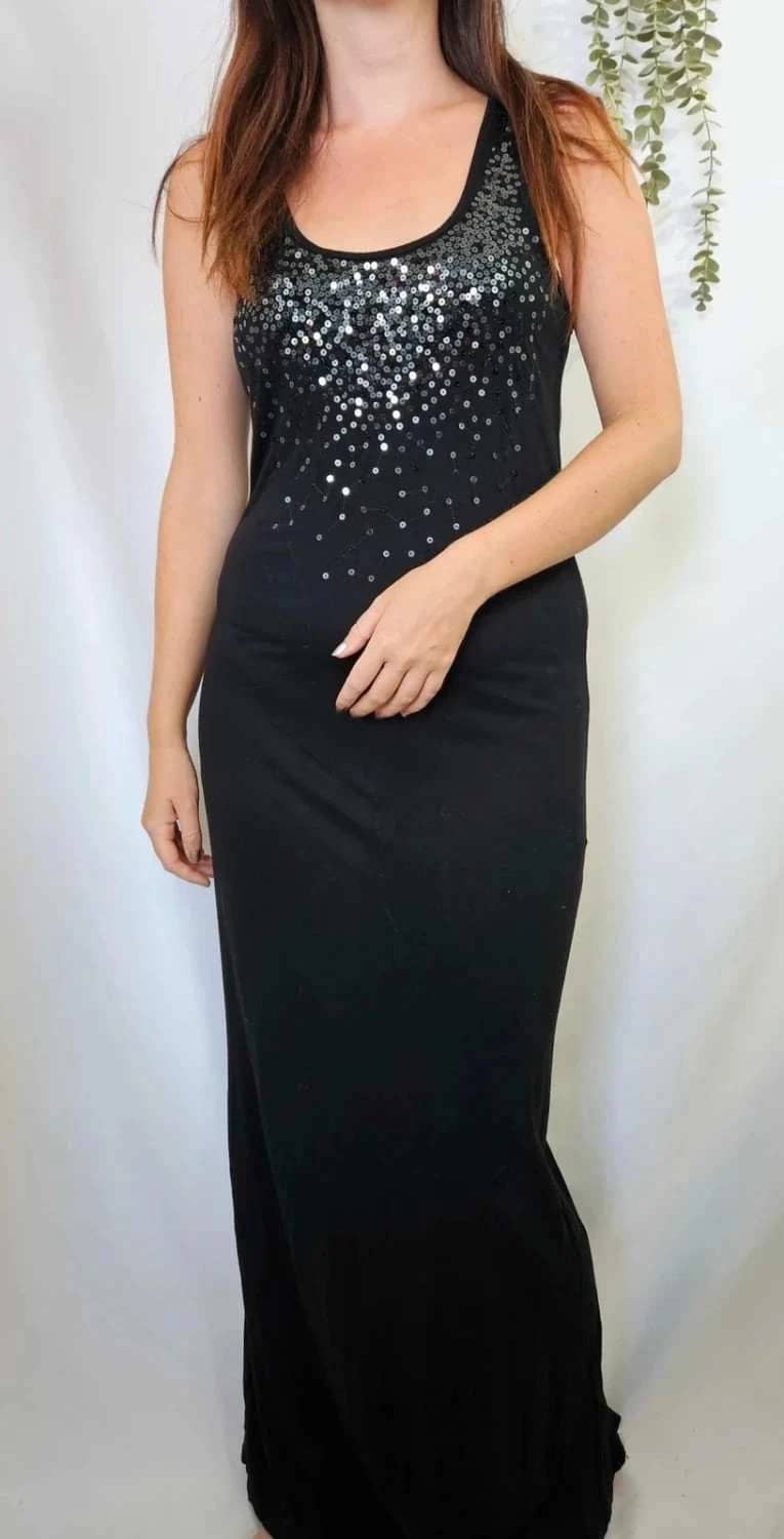 Robe longue noire à sequins La Redoute taille M