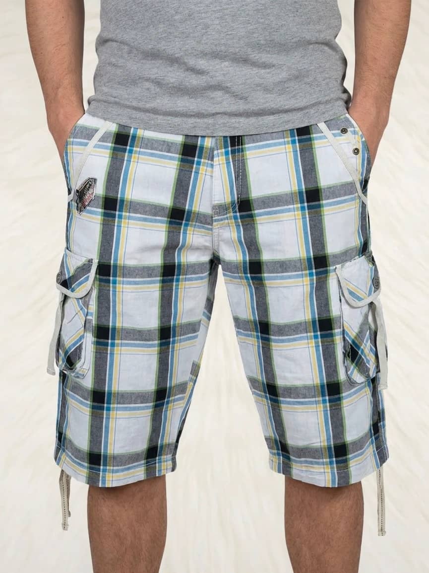 Short cargo à carreaux Lesitai multicolore taille L