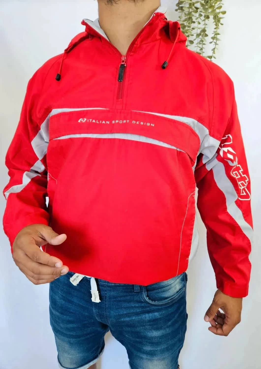 Veste coupe vent rouge Half Zip Jacket Lotto taille S