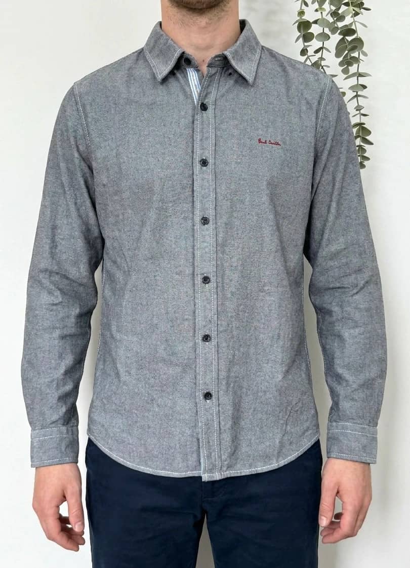 Chemise Paul Smith brodée grise coupe droite taille M - VG26041