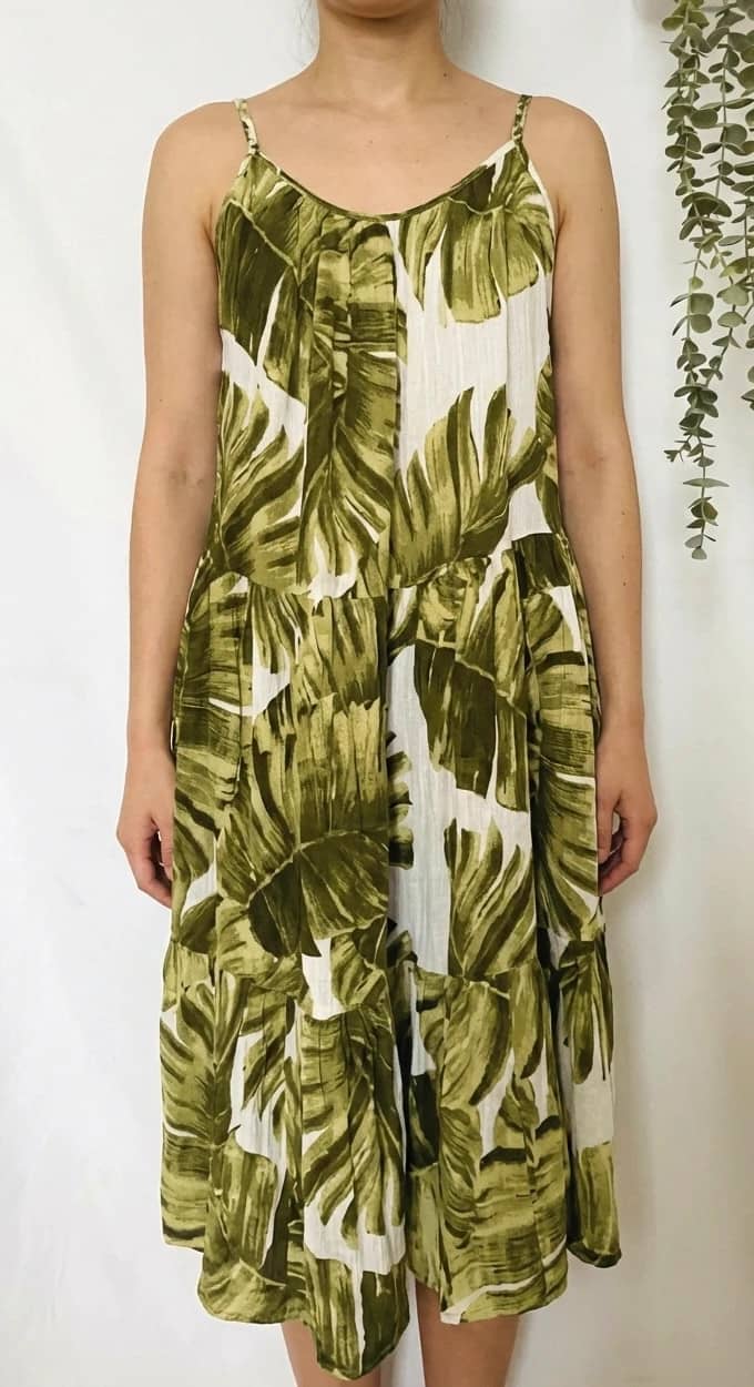 Robe longue H&M motif Monstera taille S