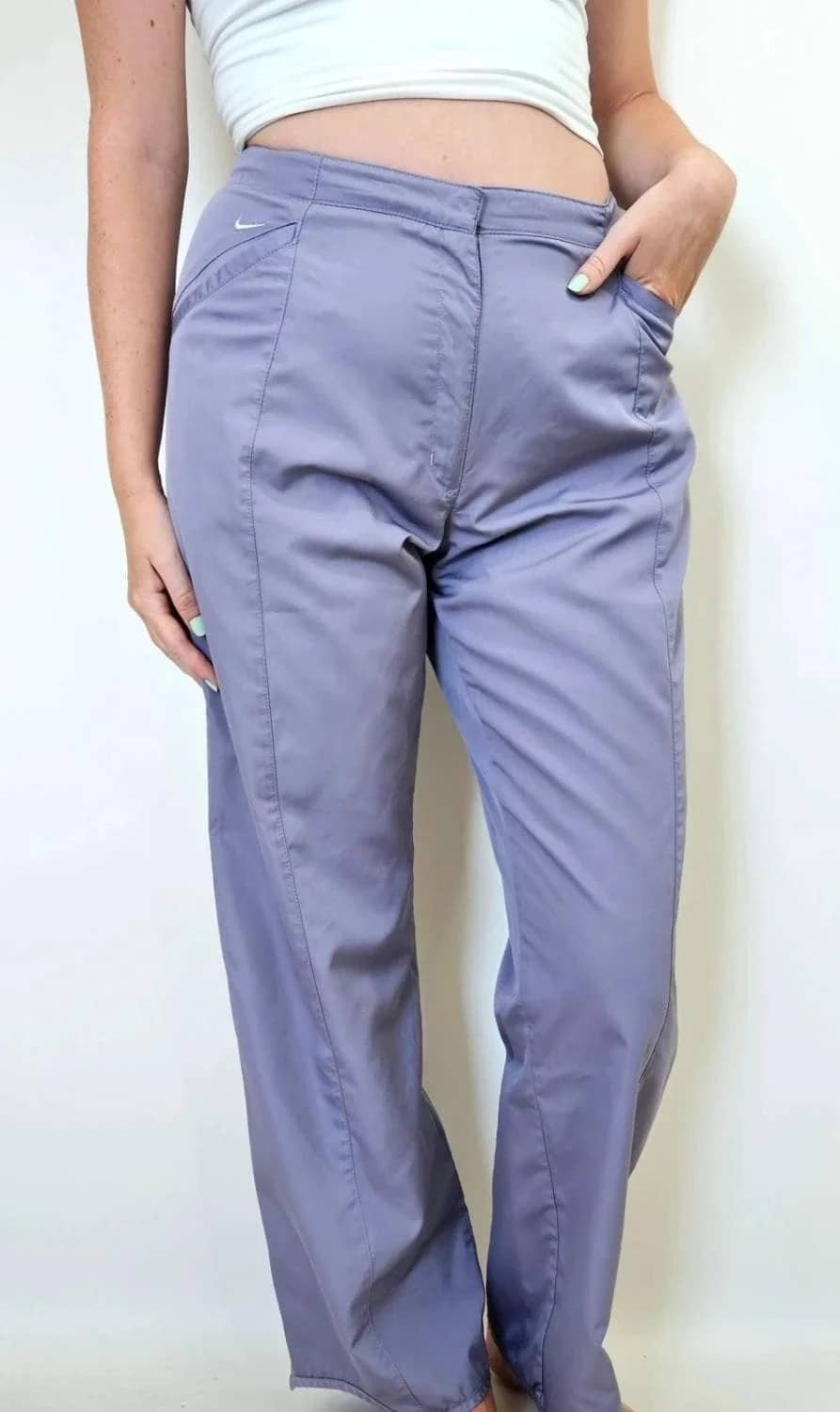 Pantalon Track pant Nike vintage violet Swoosh brodé blanc taille M