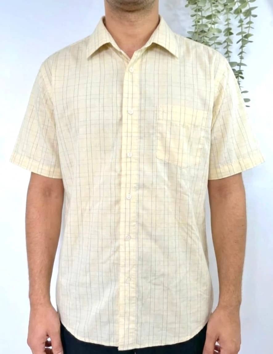Chemise jaune pastel manches courtes Miller & Simons taille 40
