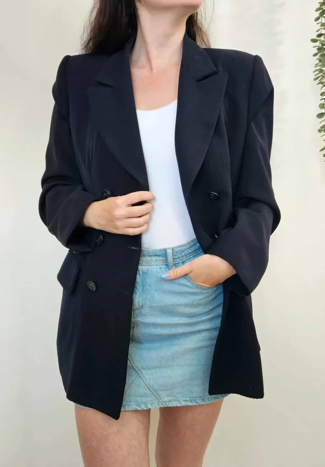 Veste blazer vintage croisé A.Marciano Paris noir chic taille L