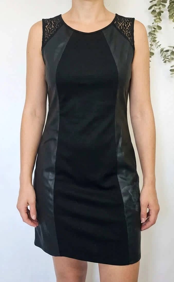 Robe noire sans manches Kaporal simili cuir taille M