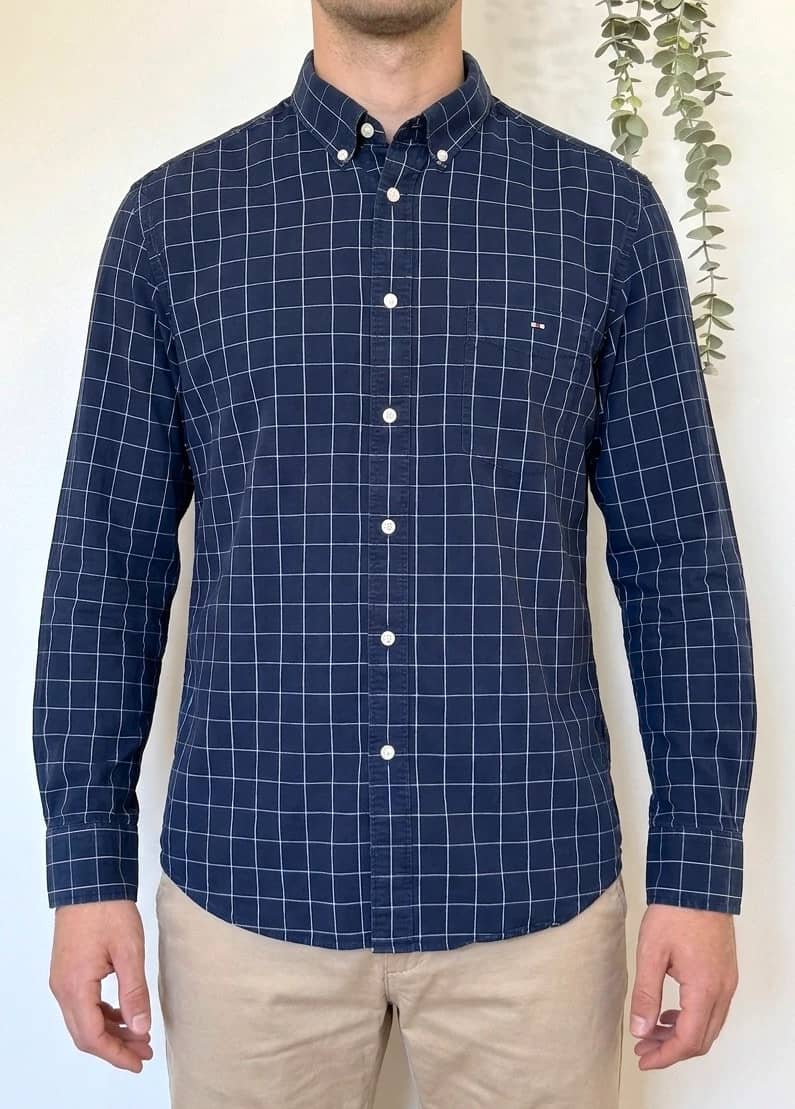 Chemise Eden Park Paris bleu marine carreaux taille 2XL regular fit - FP260368