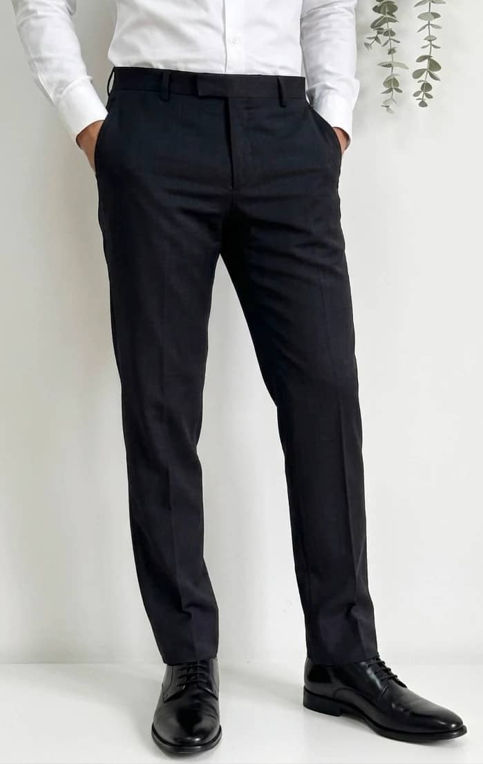 Pantalon costume Calvin Klein noir fitted laine taille 48/L -