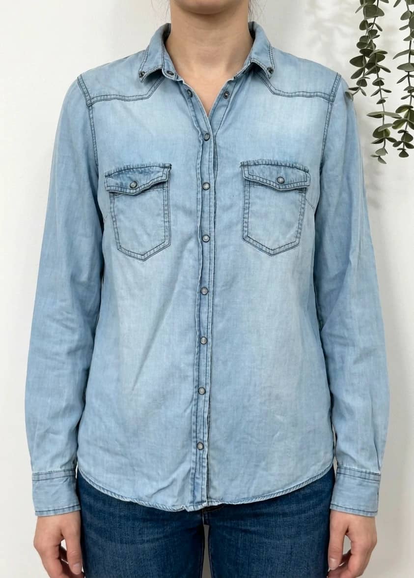 Chemise denim IKKS bleu clair taille 38