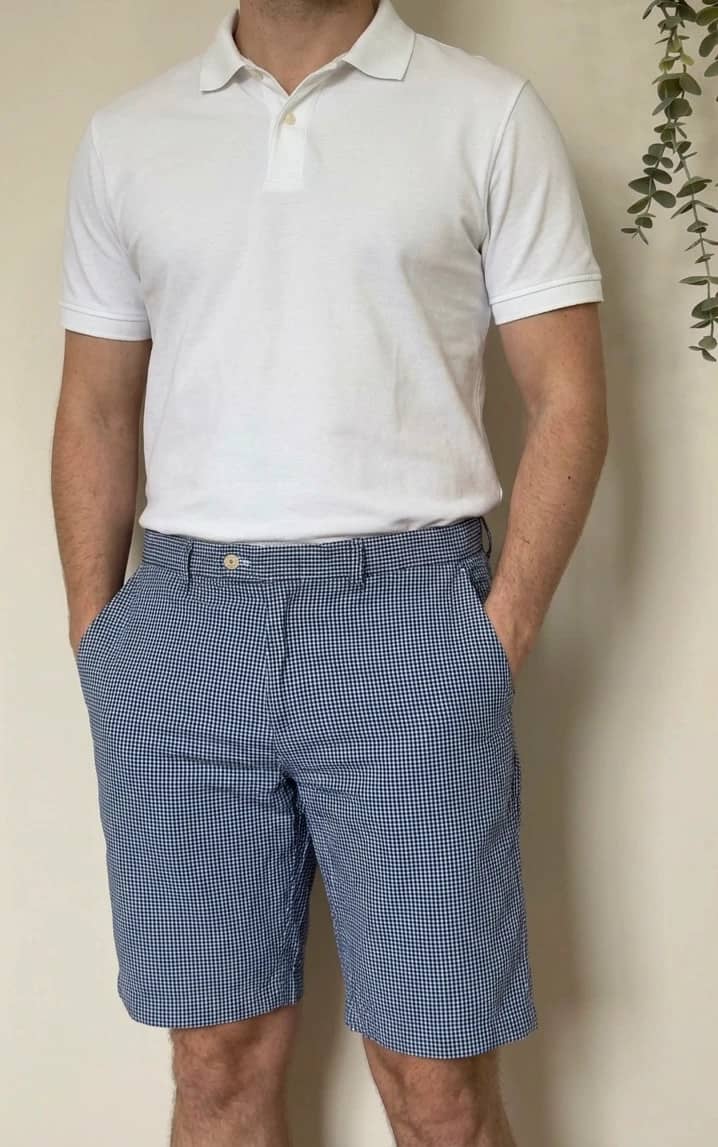 Short chino vichy Polo Ralph Lauren bleu blanc taille W36/XL - PP2603117
