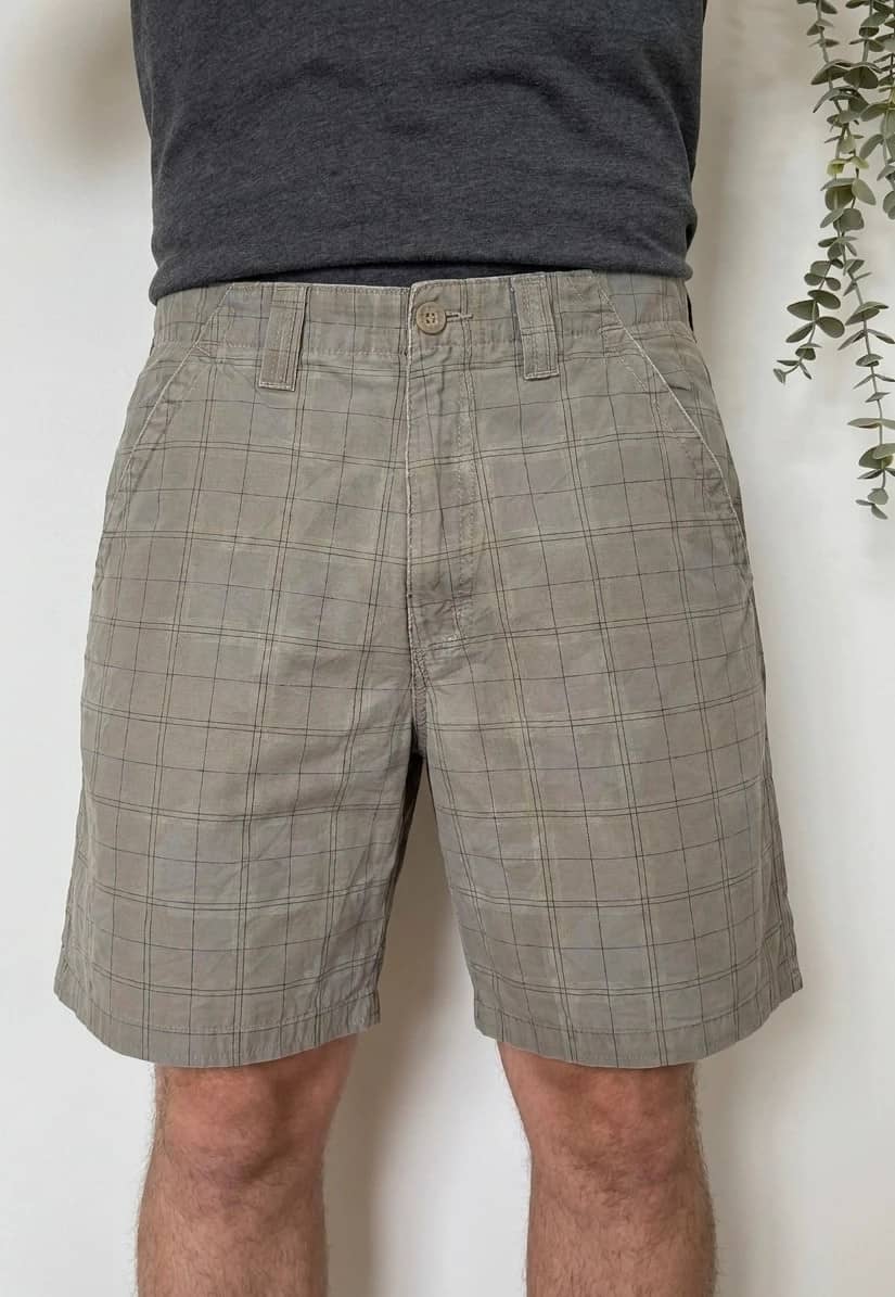 Short loose fit Wrangler à carreaux gris beige taille W30 - PP2603123