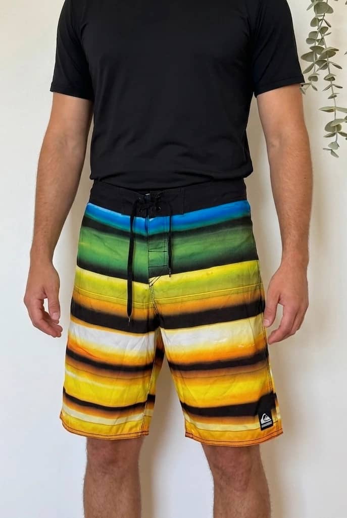Short de bain boardshort Quiksilver rayé multicolore taille L/W32-33 - PP2603197