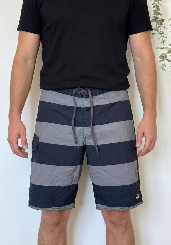 Short de bain Quiksilver rayé noir gris taille L/W34 - PP2603222