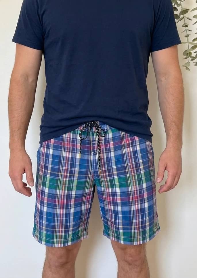 Short de bain Tommy Hilfiger à carreaux bleu violet taille 34/L - PP2603206