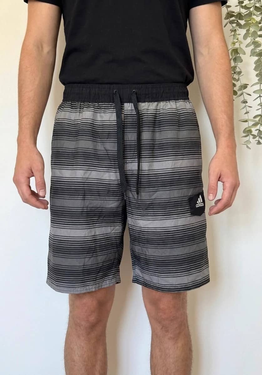 Short de bain Adidas gris noir rayé taille L - PP2603216