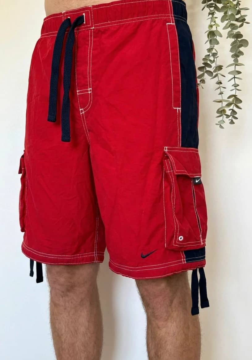 Short de bain cargo Nike vintage rouge taille L - PP2603235