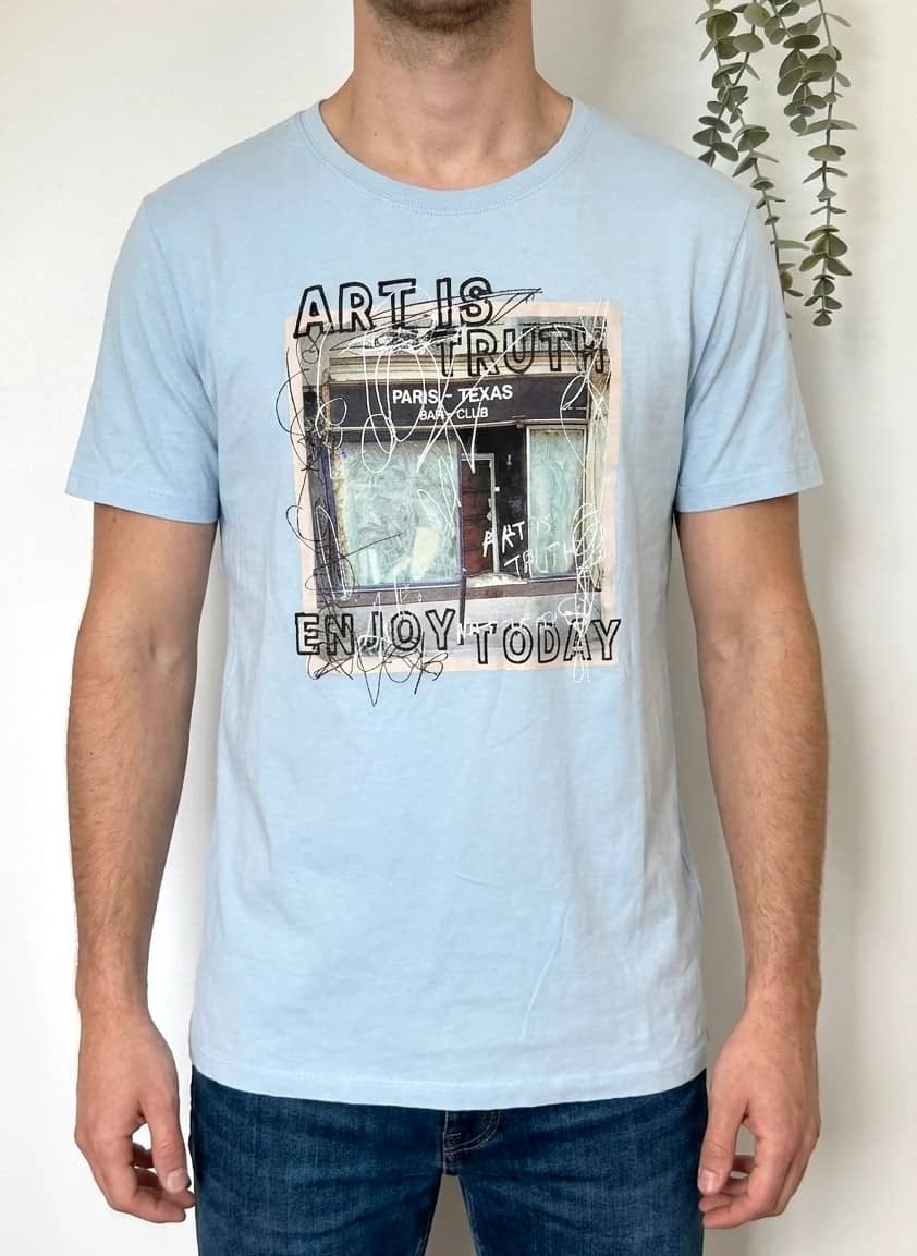 T-shirt Zadig Voltaire Ted Photoprint Paris Texas bleu ciel taille L