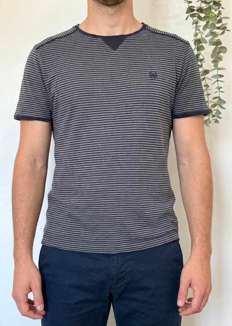 T-shirt The Kooples Sport gris rayé taille M - FP260339