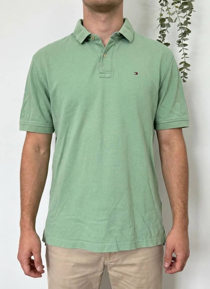 Polo piqué Tommy Hilfiger vert sauge taille XL - PP2603249