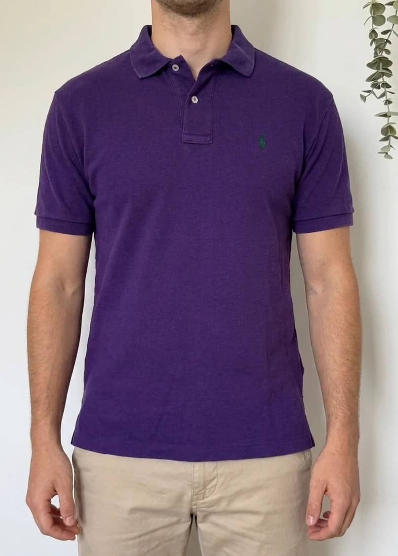 Polo jersey vintage Polo Ralph Lauren violet taille S - PP2603318