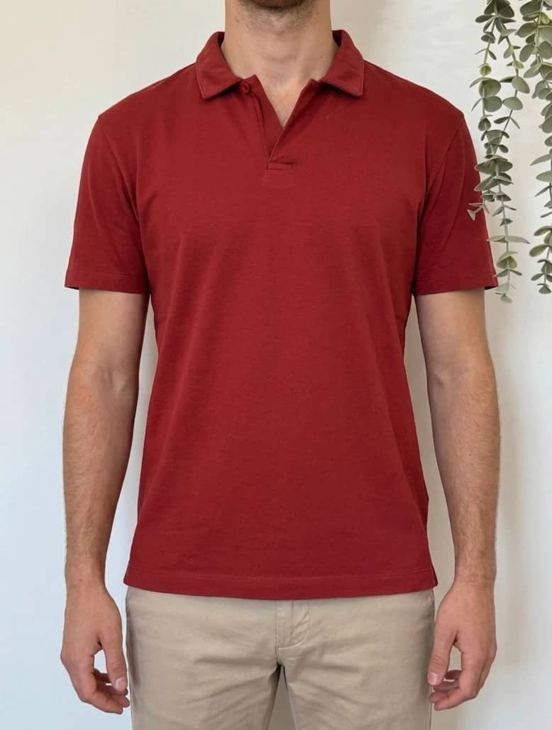 Polo jersey The Kooples rouge brique taille S