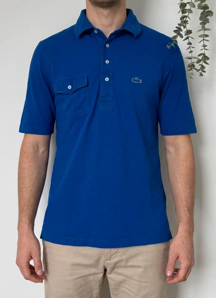 Polo vintage à poche Izod Lacoste bleu roi logo bleu taille S/M - PP2603301