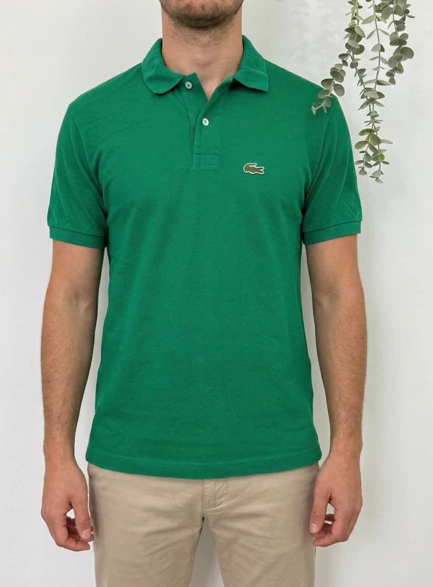 Polo piqué vintage Izod Lacoste vert taille M/L - PP2603245