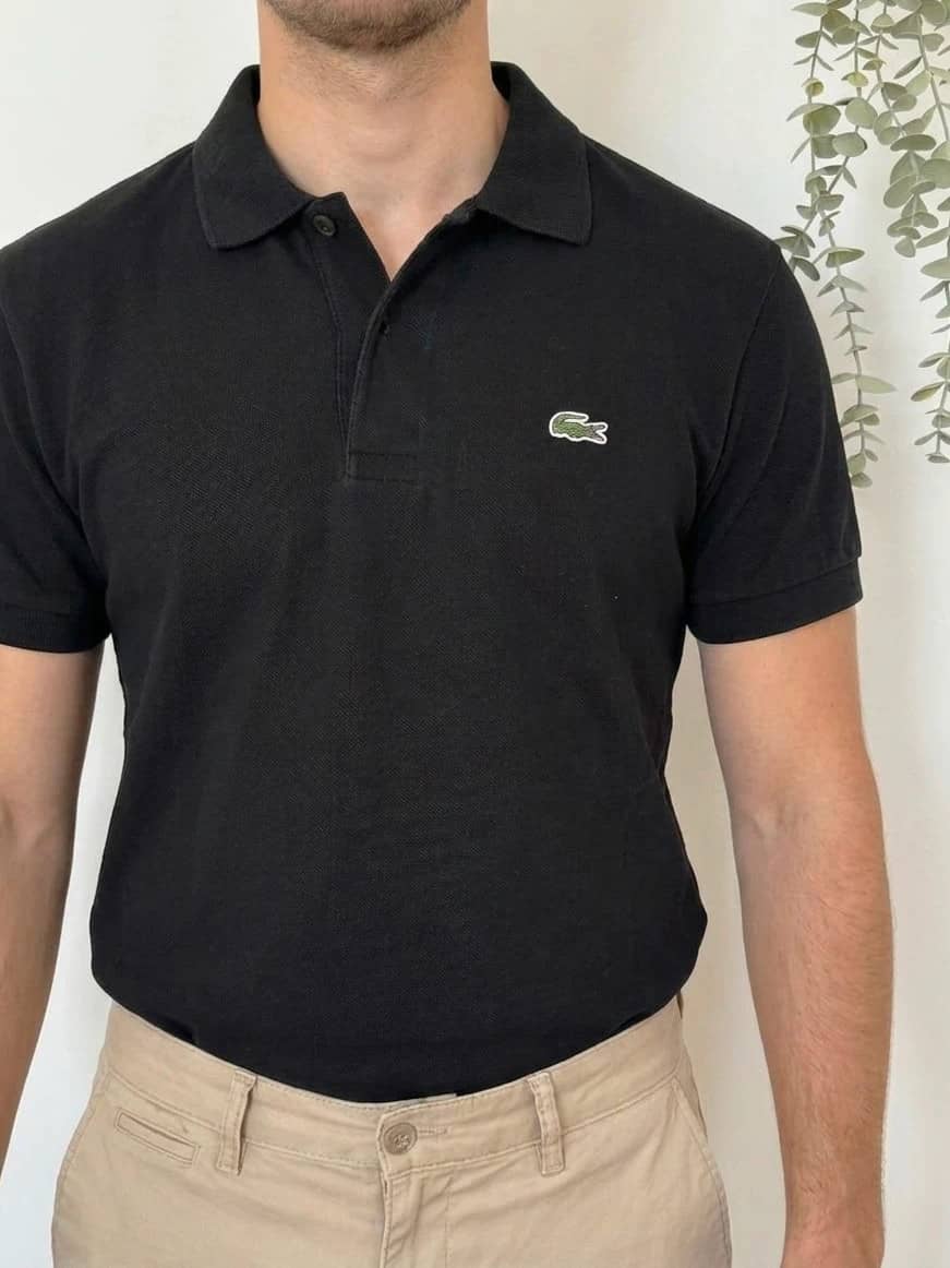Polo piqué Lacoste noir taille 3/S - PP2603412
