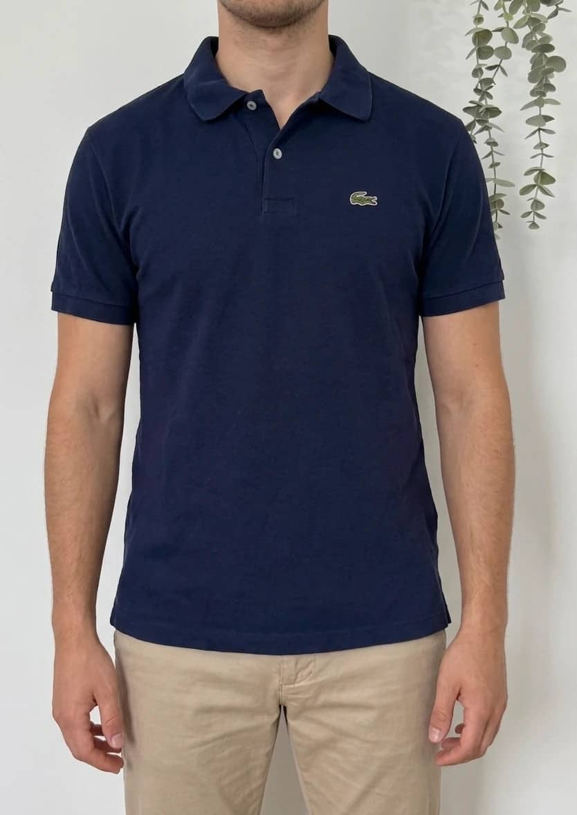 Polo piqué vintage Izod Lacoste bleu marine taille XL - PP2603300