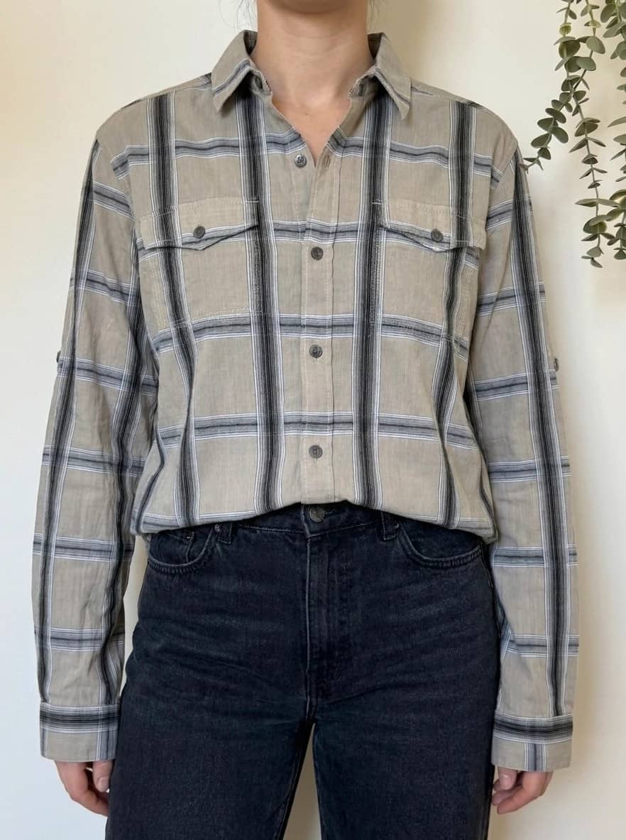 Chemise Kenzo à carreaux beige gris taille M - VG260564