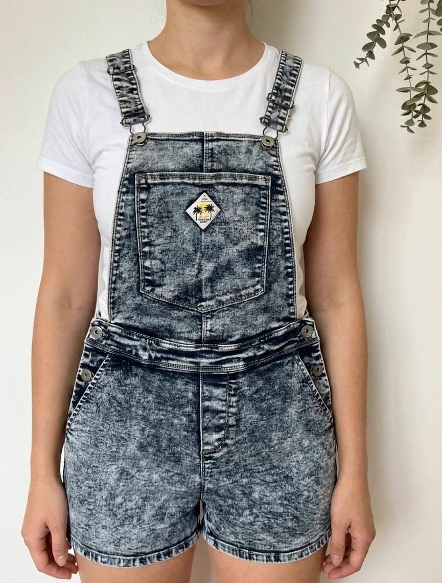 Salopette short denim IKKS bleu chiné taille S - SC260596