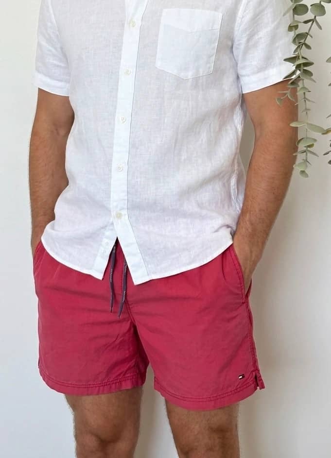 Short de bain Tommy Hilfiger rose foncé taille L - SK26064