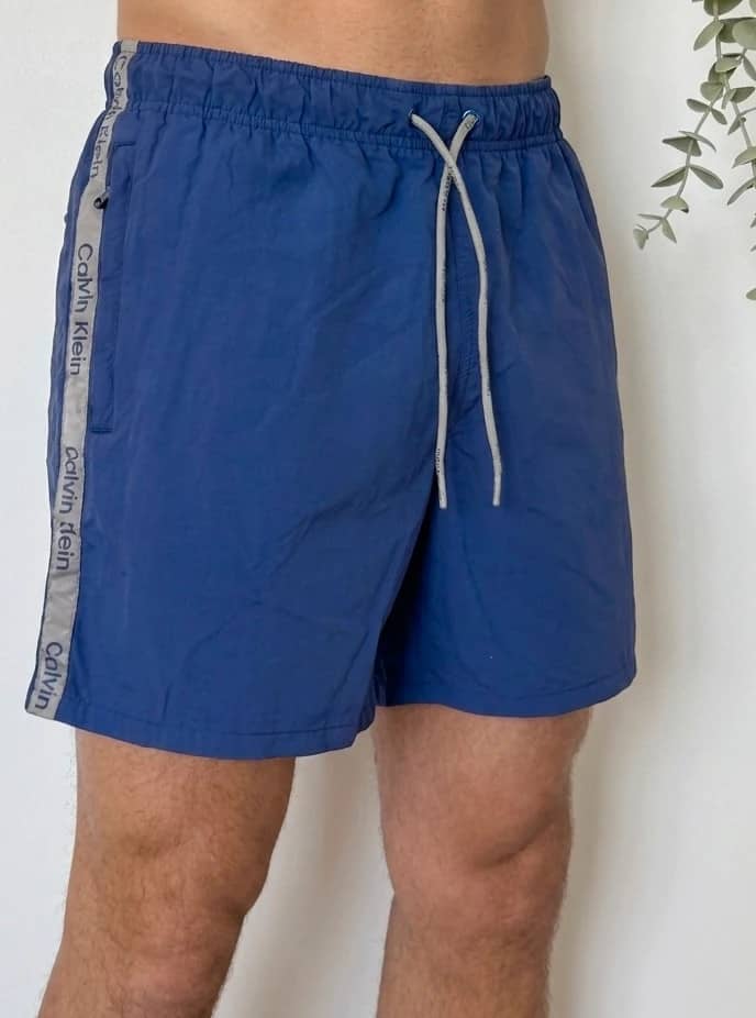 Short de bain Calvin Klein bleu bandes logo taille M - SK26065