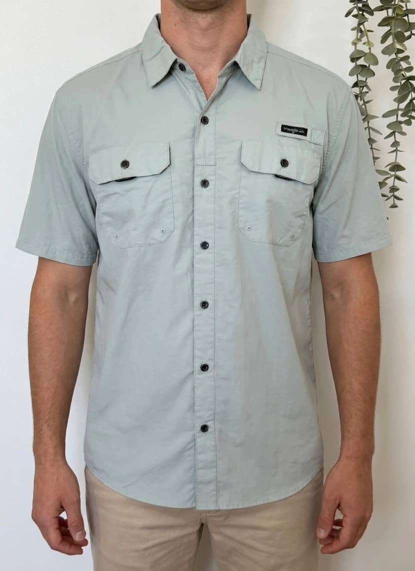 Chemise randonnée Wrangler kaki clair nylon respirante taille L - SK260614