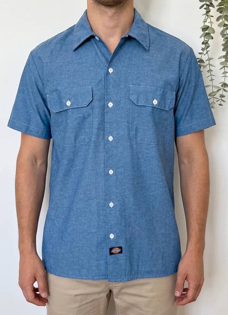 Chemise manches courtes Dickies workwear bleu chambray taille L - SK260683