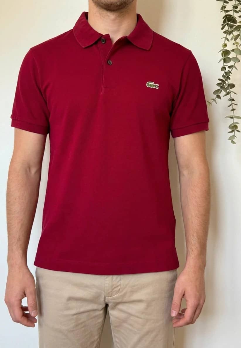 Polo piqué Lacoste bordeaux taille 3/M - SK260656