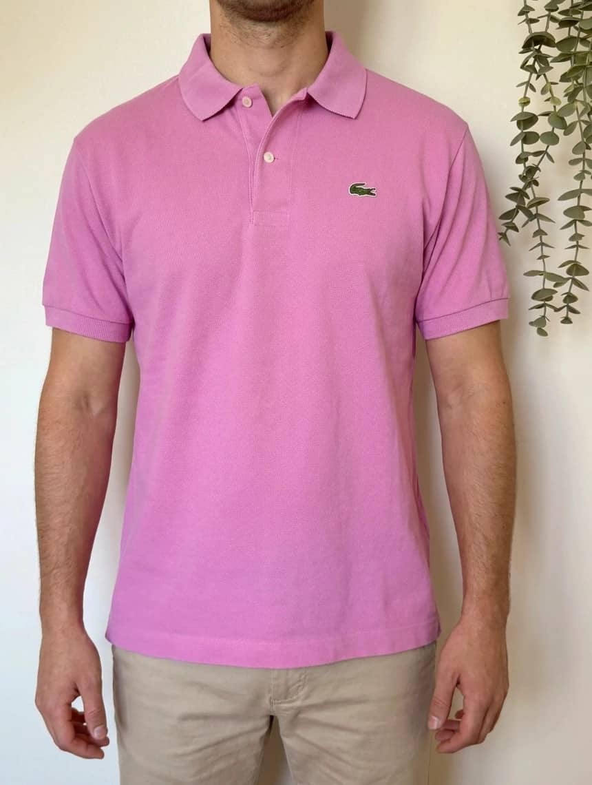 Polo piqué vintage Chemise Lacoste rose taille 5/L - SK2606106