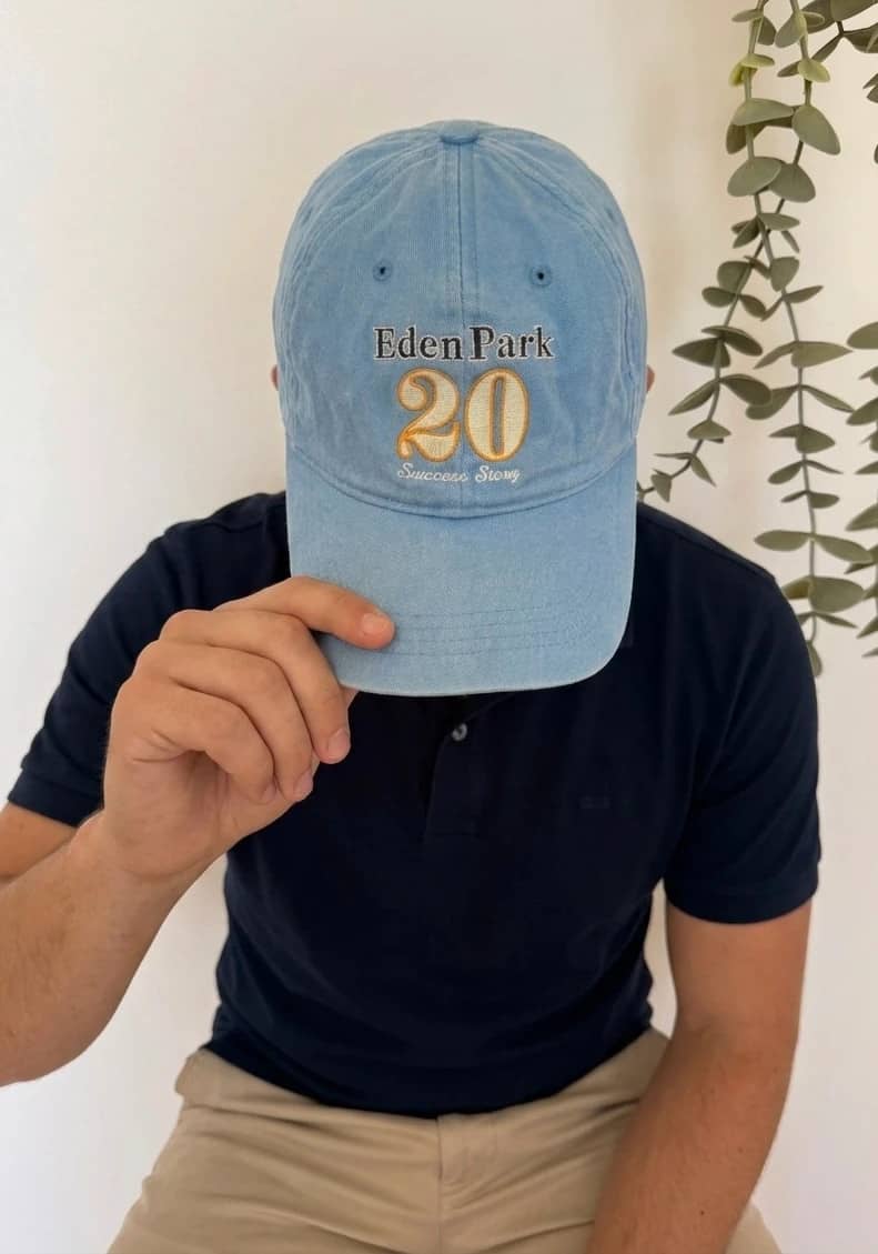 Casquette Eden Park effet denim bleu clair brodée 20 Success Story réglable taille unique - VG260531