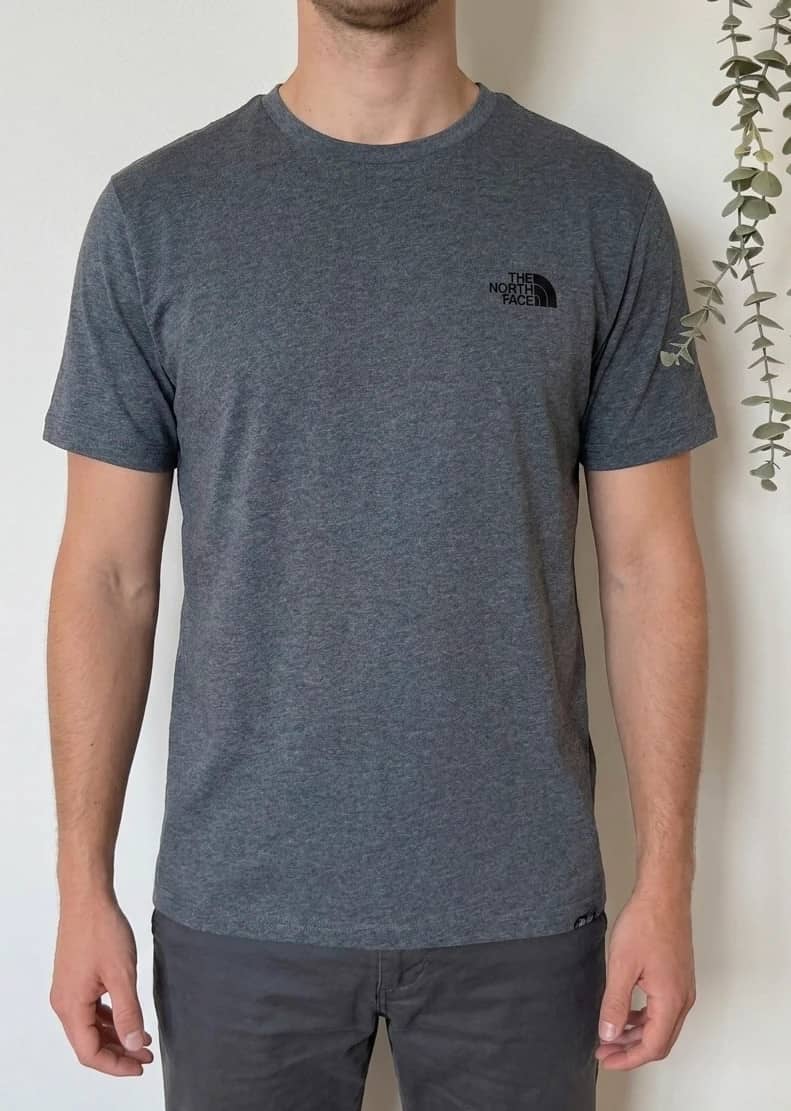 T-shirt The North Face gris chiné logo poitrine et dos taille L - FP2607107