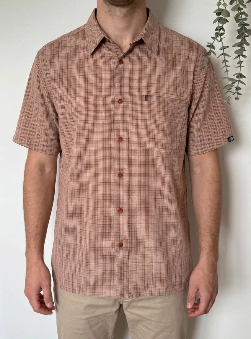 Chemise randonnée The North Face beige orange à carreaux taille XXL - FP2607114